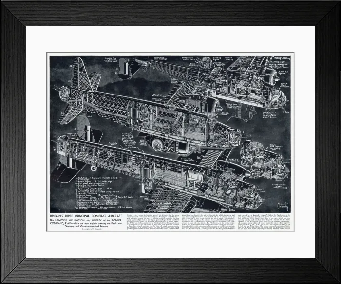 Framed Print : Britain's three Principal Bombing Aircraft 1940 Framed Print : Britain's three Principal Bombing Aircraft 1940