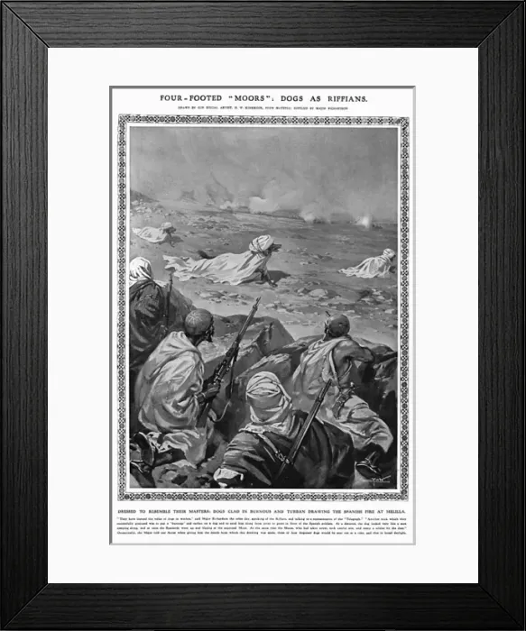 Framed Print : Dogs as Riffians during Melillan Campaign Framed Print : Dogs as Riffians during Melillan Campaign