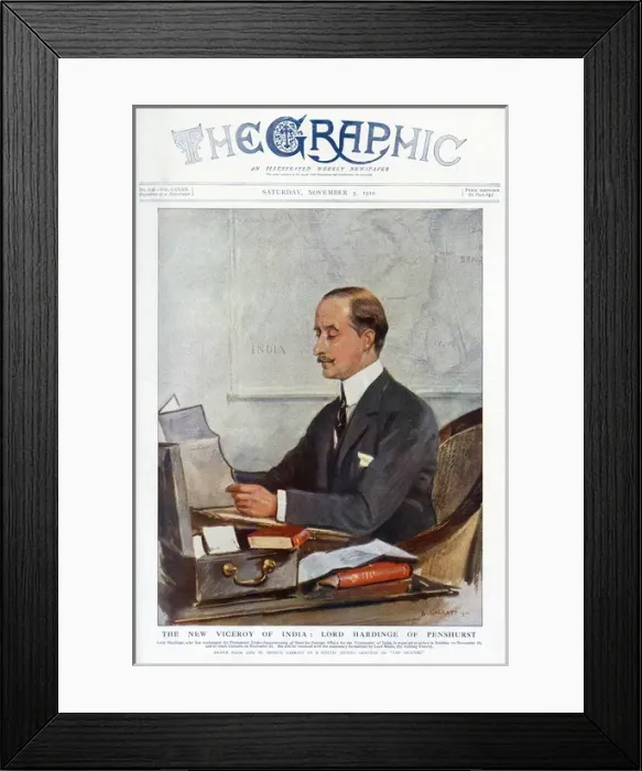 Framed Print : The Graphic cover - Lord Hardinge, new Viceroy of India Framed Print : The Graphic cover - Lord Hardinge, new Viceroy of India