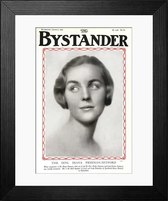 Framed Print : Bystander cover 1929 featuring Diana Mitford Framed Print : Bystander cover 1929 featuring Diana Mitford