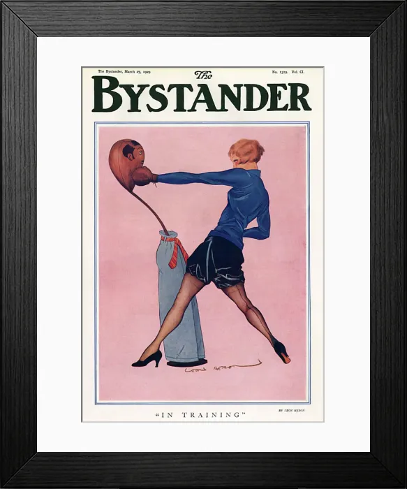 Framed Print : Bystander cover 1929 - In Training - Boxing woman Framed Print : Bystander cover 1929 - In Training - Boxing woman
