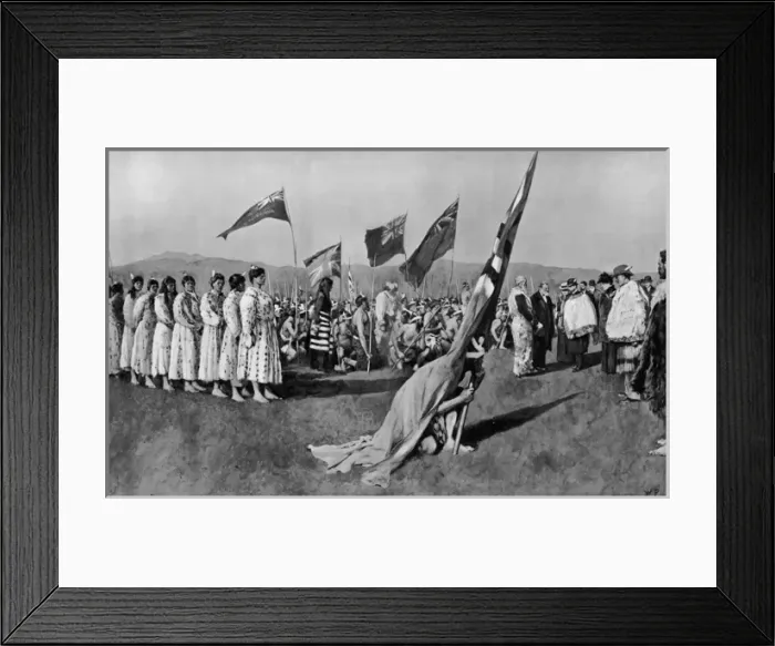 Framed Print : Royal reception of Maoris in New Zealand, 1901 Framed Print : Royal reception of Maoris in New Zealand, 1901
