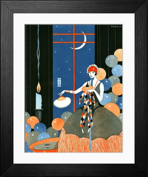 Framed Print : Powdering Pierrot by Baird - 1920s Framed Print : Powdering Pierrot by Baird - 1920s