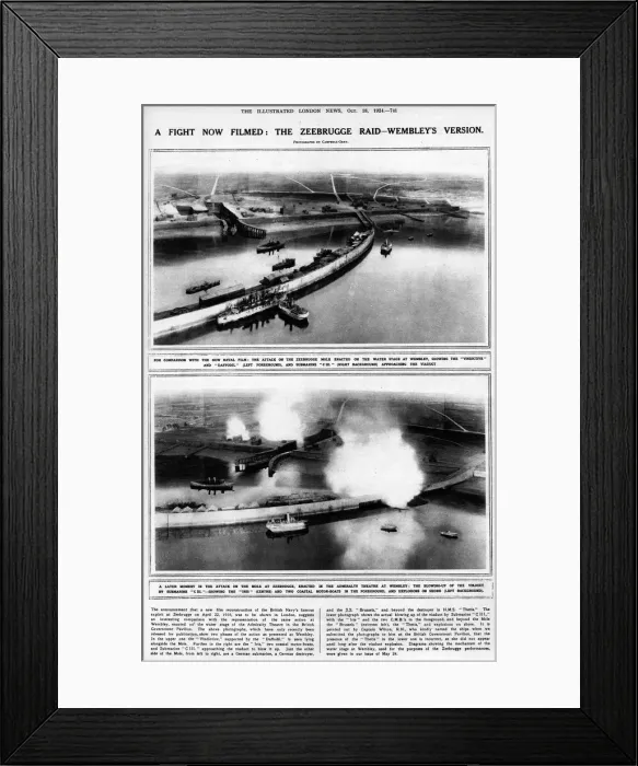 Framed Print : Zeebrugge raid reconstruction at Wembley Framed Print : Zeebrugge raid reconstruction at Wembley