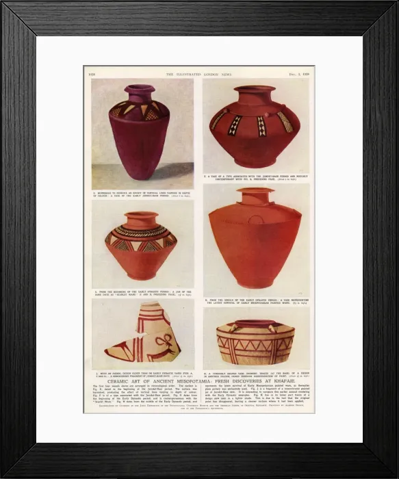 Framed Print : Early Mesopotamian Painted Pottery Framed Print : Early Mesopotamian Painted Pottery
