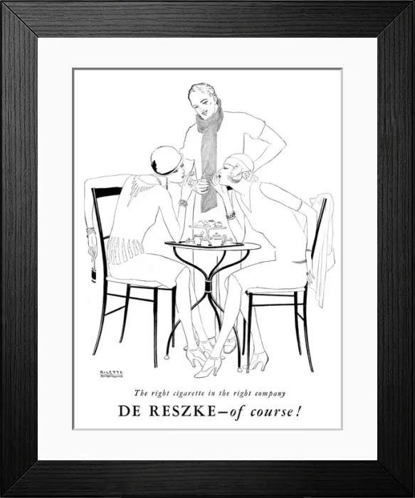 Framed Print : De Reske cigarette advert - 1920s women Framed Print : De Reske cigarette advert - 1920s women