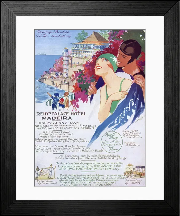 Framed Print : Reids Palace Hotel, Madeira advertisement, 1928 Framed Print : Reids Palace Hotel, Madeira advertisement, 1928