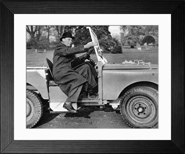 Framed Print : King George VI climbing into a Land Rover Framed Print : King George VI climbing into a Land Rover