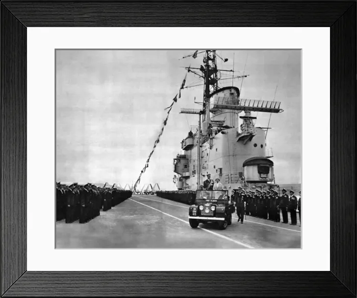 Framed Print : Queen and Prince Philip inspecting parade on Albion Framed Print : Queen and Prince Philip inspecting parade on Albion