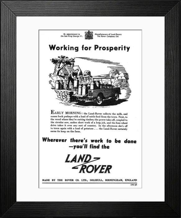 Framed Print : Land Rover advertisement, 1952 Framed Print : Land Rover advertisement, 1952