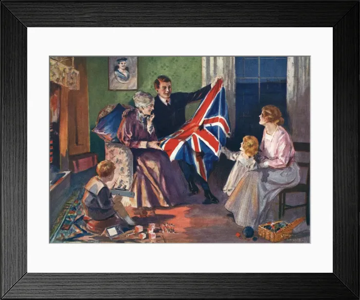 Framed Print : Patriotism in a British home, WW1 Framed Print : Patriotism in a British home, WW1