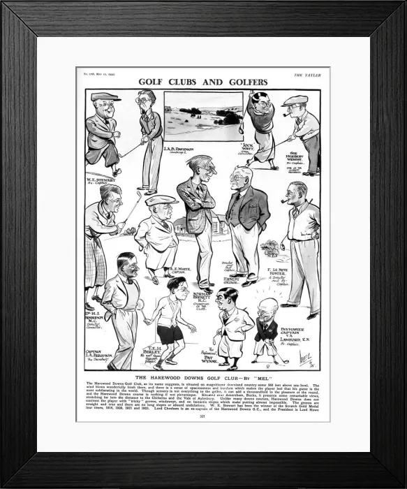Framed Print : Golf Clubs & Golfers - Harewood Downs by Mel Framed Print : Golf Clubs & Golfers - Harewood Downs by Mel