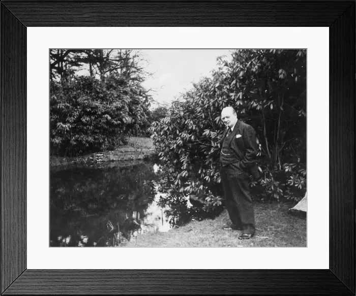 Framed Print : Winston Churchill by a lake at Chartwell Framed Print : Winston Churchill by a lake at Chartwell