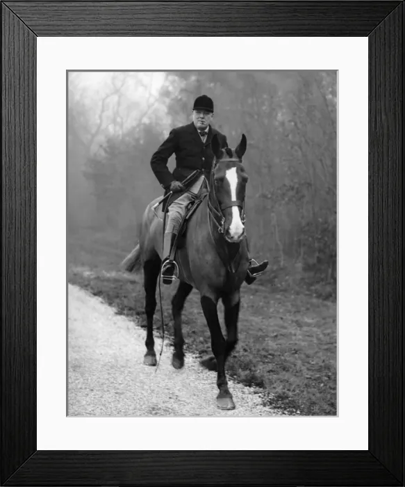 Framed Print : Winston Churchill riding, c. 1928 Framed Print : Winston Churchill riding, c. 1928