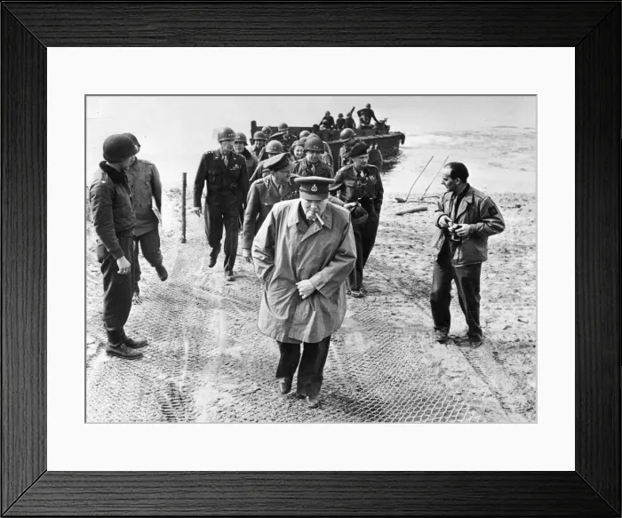 Framed Print : Churchill and Montgomery crossing the Rhine, 1945 Framed Print : Churchill and Montgomery crossing the Rhine, 1945