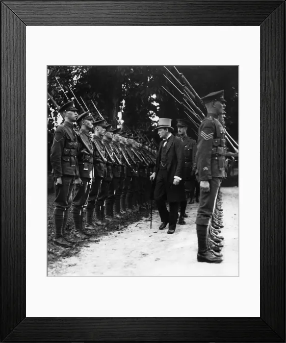 Framed Print : Winston Churchill inspecting troops, WW1