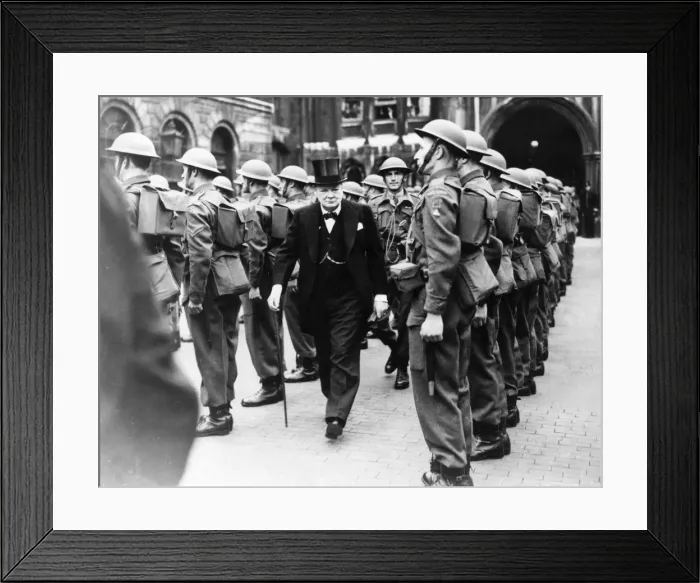 Framed Print : Winston Churchill inspecting guard of honour, 1943 Framed Print : Winston Churchill inspecting guard of honour, 1943