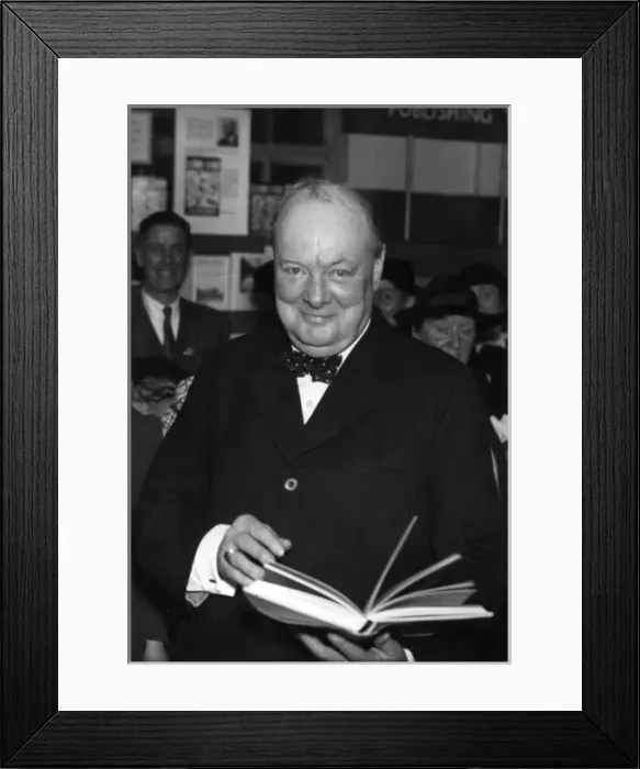 Framed Print : Winston Churchill opening book fair, 1937 Framed Print : Winston Churchill opening book fair, 1937
