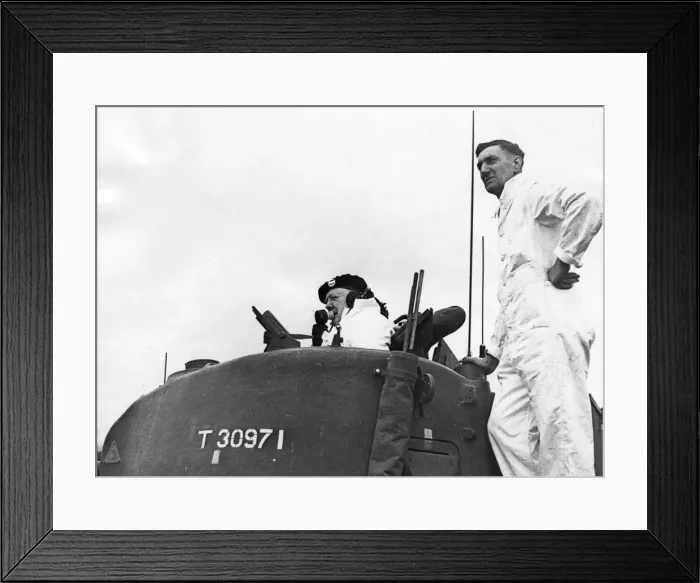 Framed Print : Winston Churchill in turret of Churchill tank, 1942 Framed Print : Winston Churchill in turret of Churchill tank, 1942