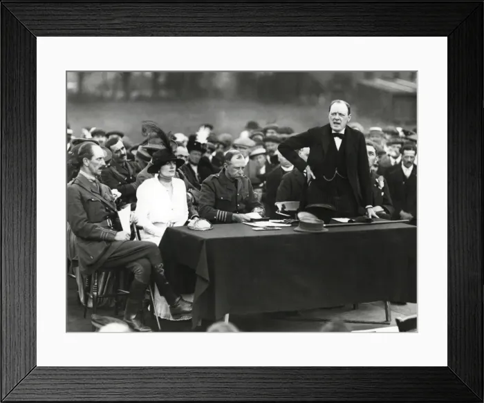 Framed Print : Winston Churchill at Enfield Lock Munition Works