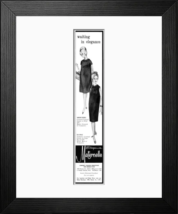 Framed Print : Elegance Maternelle maternity fashion, 1965 Framed Print : Elegance Maternelle maternity fashion, 1965