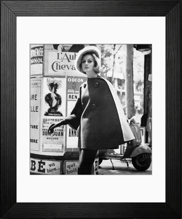 Framed Print : Nina Ricci cape coat 1961 Framed Print : Nina Ricci cape coat 1961