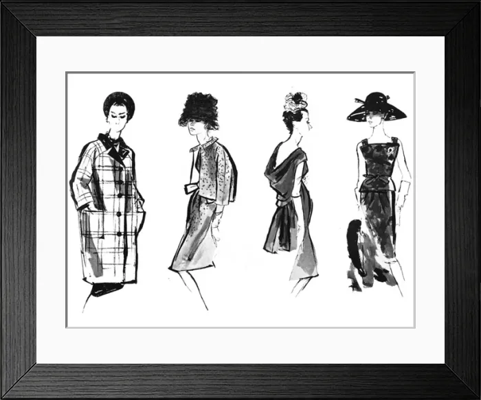 Framed Print : Balenciaga and Givenchy fashions, 1961 Framed Print : Balenciaga and Givenchy fashions, 1961