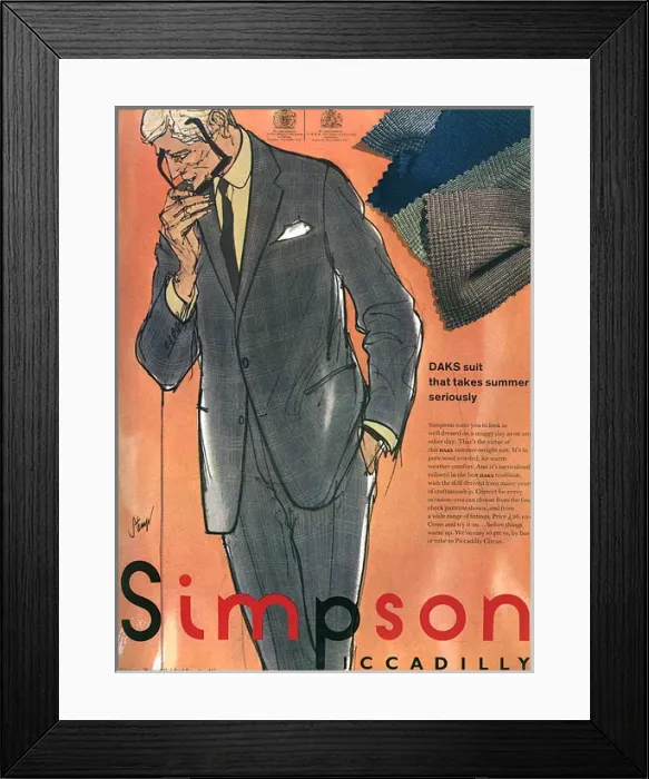 Framed Print : Daks menswear advertisement, 1965 Framed Print : Daks menswear advertisement, 1965