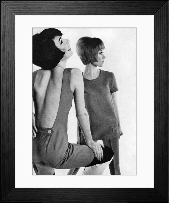 Framed Print : Holiday clothes - dungarees and trouser suit, 1965 Framed Print : Holiday clothes - dungarees and trouser suit, 1965