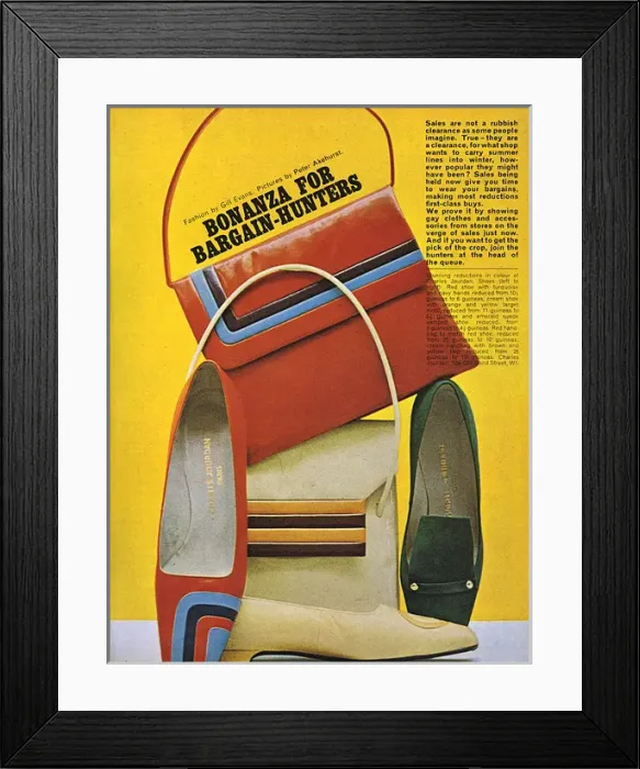 Framed Print : Shoes and bags by Charles Jourdan Framed Print : Shoes and bags by Charles Jourdan
