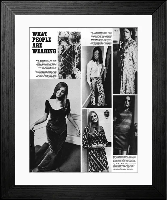Framed Print : Various outfits from the 1960s Framed Print : Various outfits from the 1960s