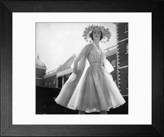 Framed Print : Dress and matching coat by Norman Hartnell Framed Print : Dress and matching coat by Norman Hartnell
