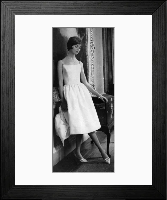 Framed Print : White pique dress from Horrockses