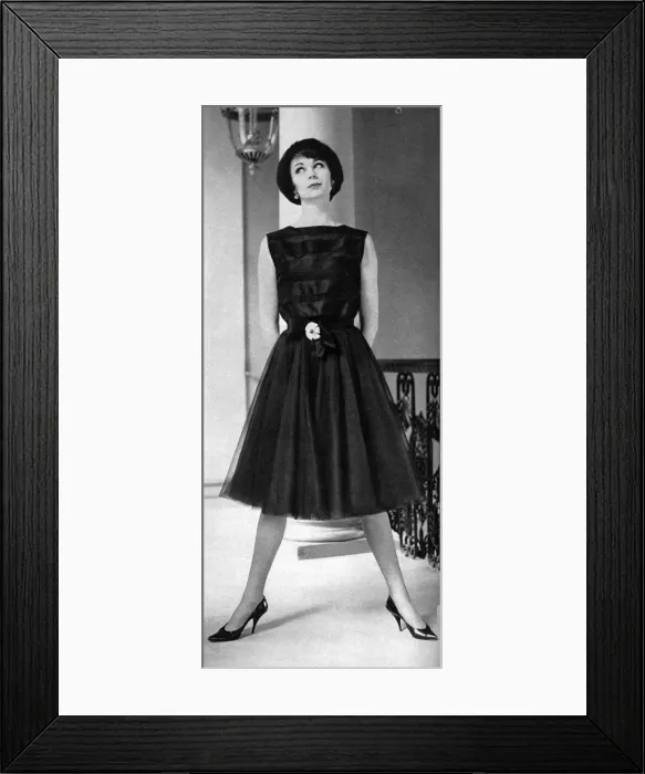 Framed Print : Black silk organza dress Framed Print : Black silk organza dress