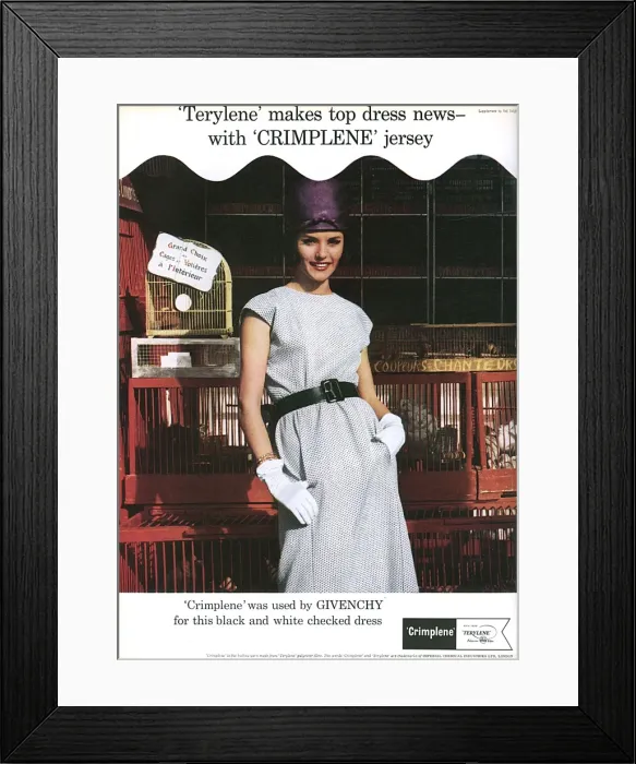 Framed Print : Advertisement for Crimplene fabric Framed Print : Advertisement for Crimplene fabric