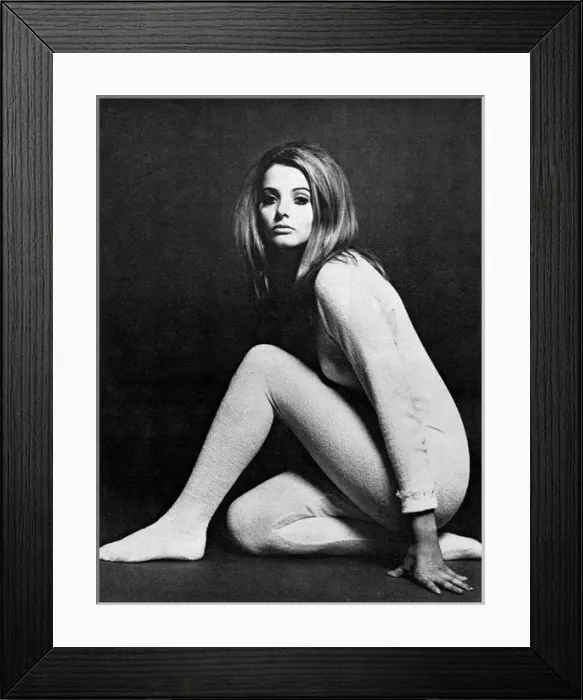 Framed Print : White stretch towelling cat suit Framed Print : White stretch towelling cat suit