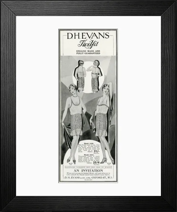 Framed Print : Advert for Twilfit underwear 1928 Framed Print : Advert for Twilfit underwear 1928