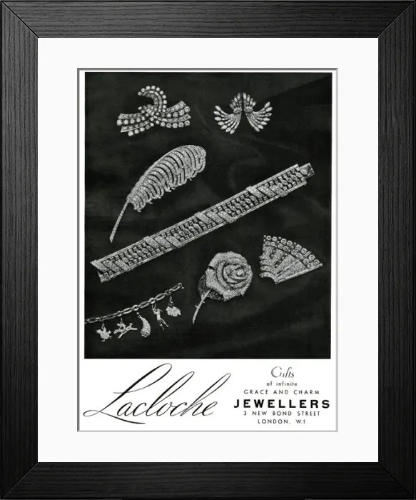 Framed Print : Advert for Lacloche jewellery 1936 Framed Print : Advert for Lacloche jewellery 1936