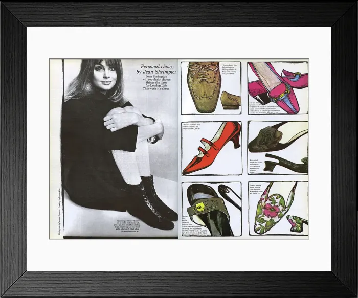Framed Print : London Life - Fashion pages by Jean Shrimpton, 1965