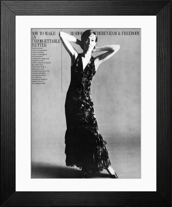 Framed Print : Jane and Jane evening dress from Debenham and Freebody, 1965 Framed Print : Jane and Jane evening dress from Debenham and Freebody, 1965