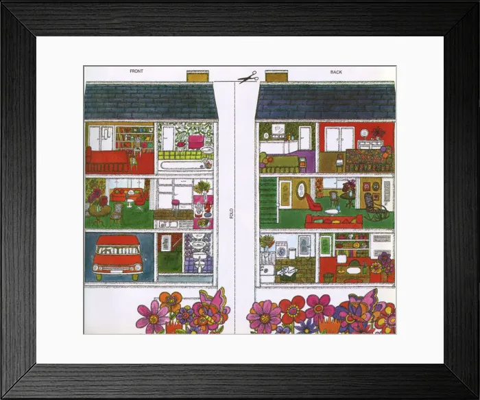 Framed Print : Wates house interior imagined by Anne Morrow Framed Print : Wates house interior imagined by Anne Morrow