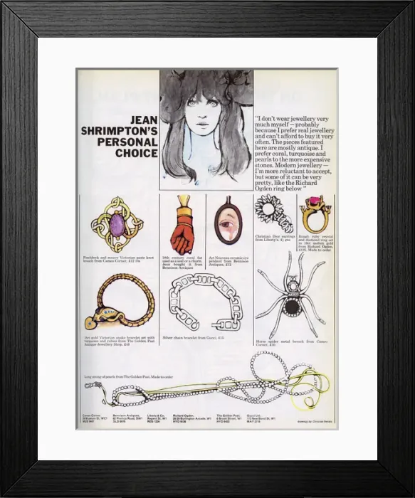 Framed Print : London Life - Jean Shrimpton chooses jewellery Framed Print : London Life - Jean Shrimpton chooses jewellery