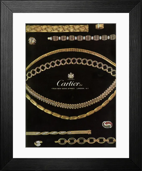 Framed Print : Cartier advertisement 1965 Framed Print : Cartier advertisement 1965