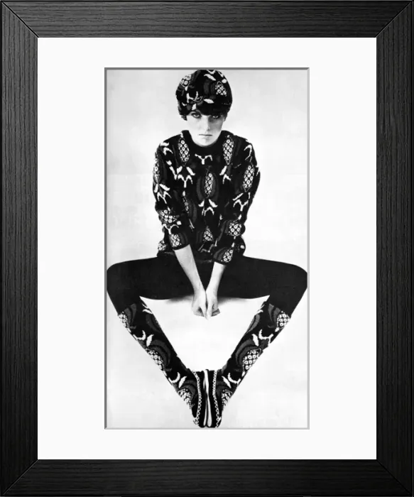 Framed Print : Sweater, cap and slipper socks from Neatawear, 1965
