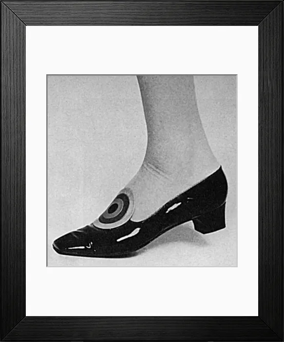 Framed Print : Charles Jourdan bulls eye shoes Framed Print : Charles Jourdan bulls eye shoes