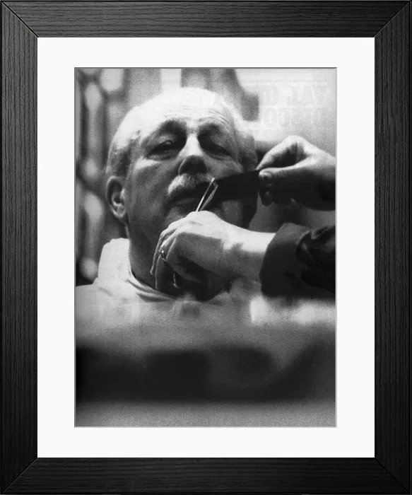 Framed Print : Harold Macmillan at the barbers