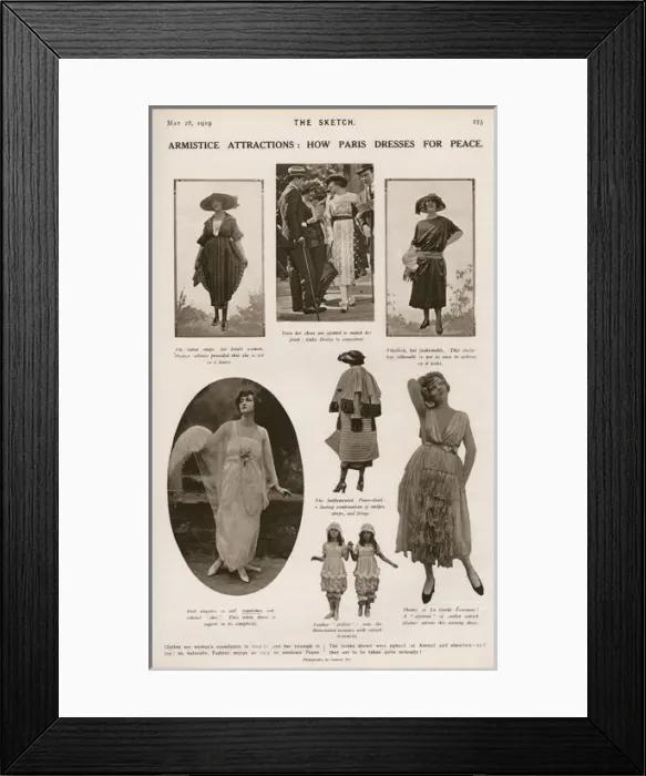 Framed Print : How Paris Dresses for Peace - Fashion in 1919