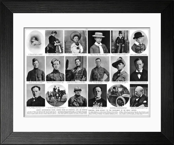 Framed Print : Scenes from the life of Sir Winston Churchill Framed Print : Scenes from the life of Sir Winston Churchill