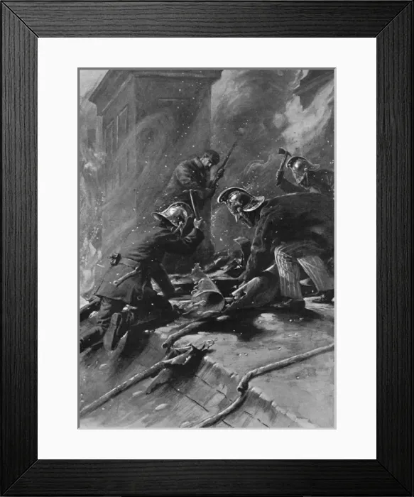 Framed Print : Cabinet Minister as Fireman: Winston Churchills daring