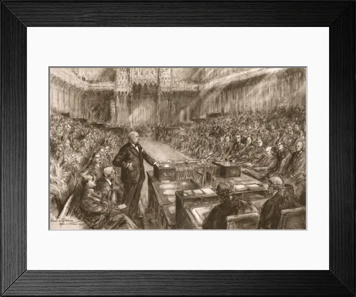 Framed Print : Churchill as Leader of the Opposition in House of Commons